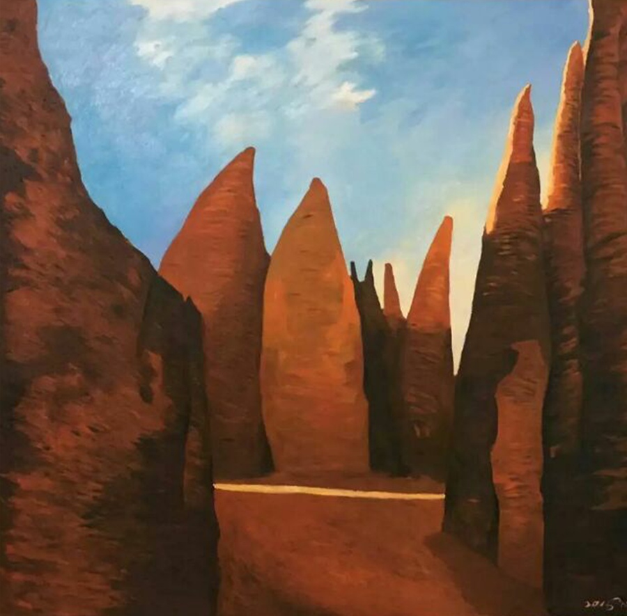 牛浩東油畫作品之《黃河石林系列》