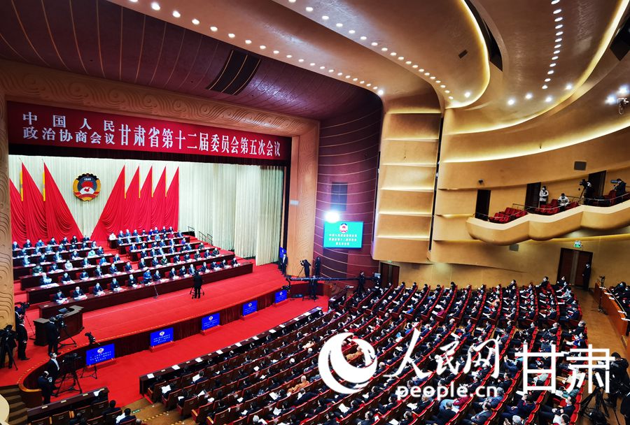 政協甘肅省第十二屆委員會第五次會議開幕。人民網 高翔攝