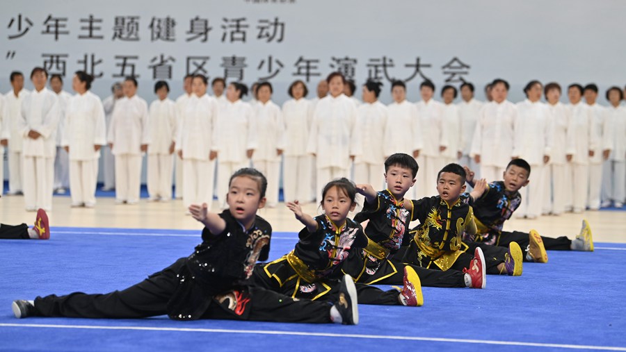 第三屆“甘小俠”西北五省區青少年演武大會在平涼市開幕。甘肅省體育局供圖