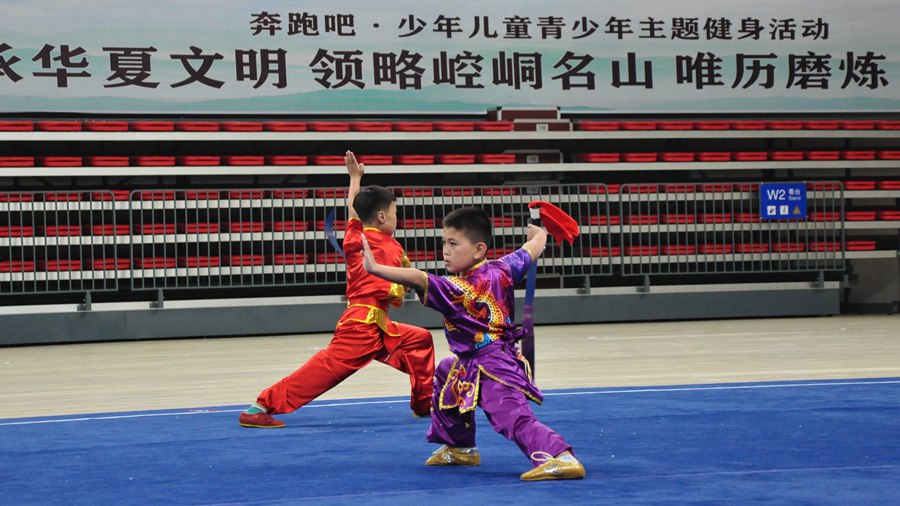 第三屆“甘小俠”西北五省區青少年演武大會在平涼市開幕。甘肅省體育局供圖