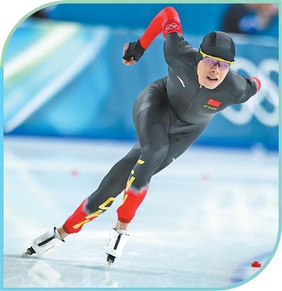 中國隊選手劉瀚彬在速度滑冰男子5000米決賽中。新華社記者 李 京攝